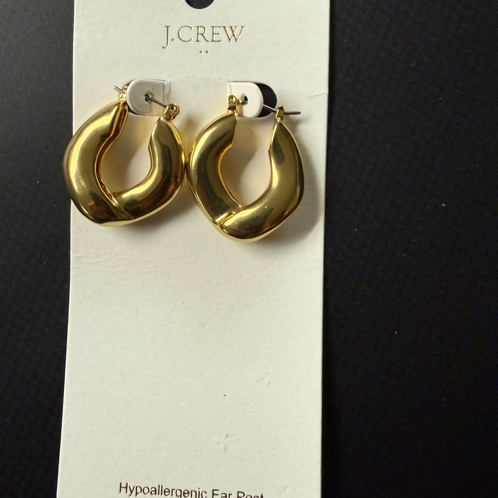 J. Crew Elegant Gold Hoop Earrings